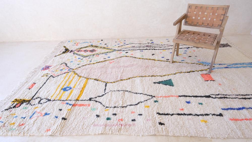 Moroccan Neon Wool Rug 10.9 x 7.7 ft / 331 x 235 cm - Surcoma