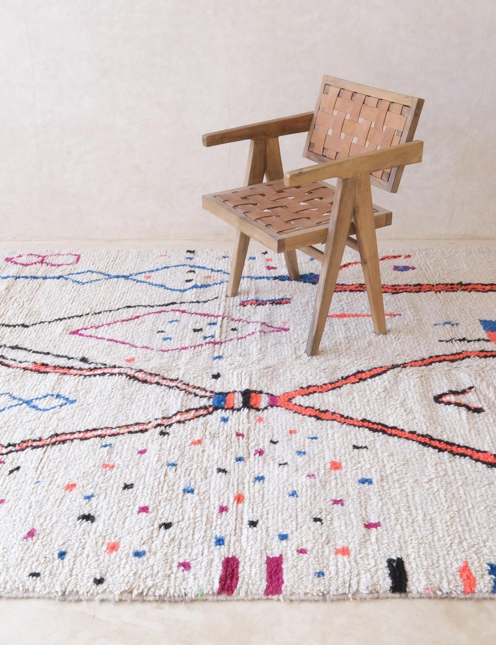 Moroccan Neon Wool Rug 10 x 6.4 ft / 306 x 195 cm - Surcoma