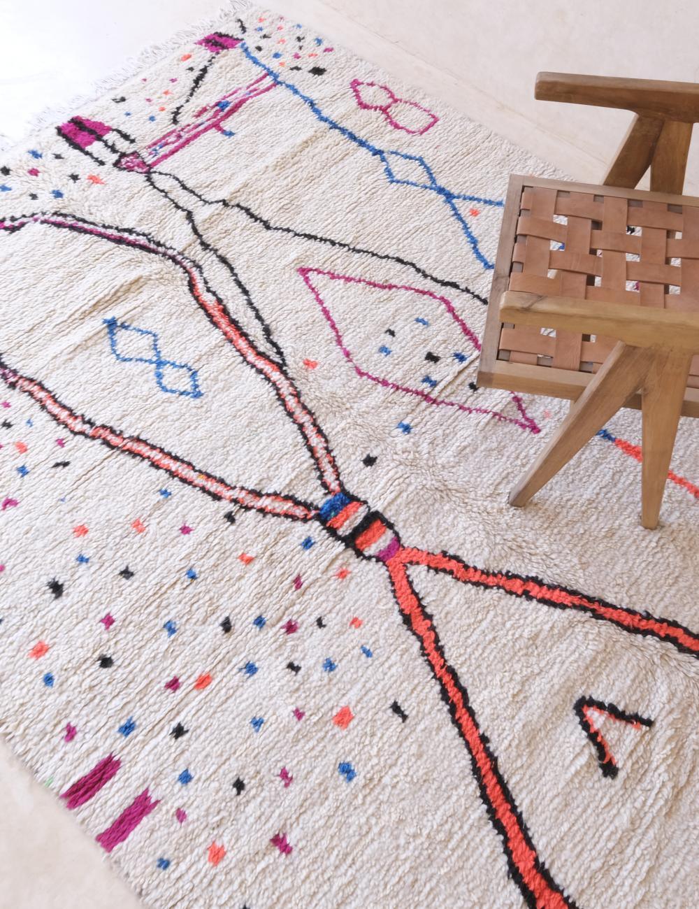 Moroccan Neon Wool Rug 10 x 6.4 ft / 306 x 195 cm - Surcoma