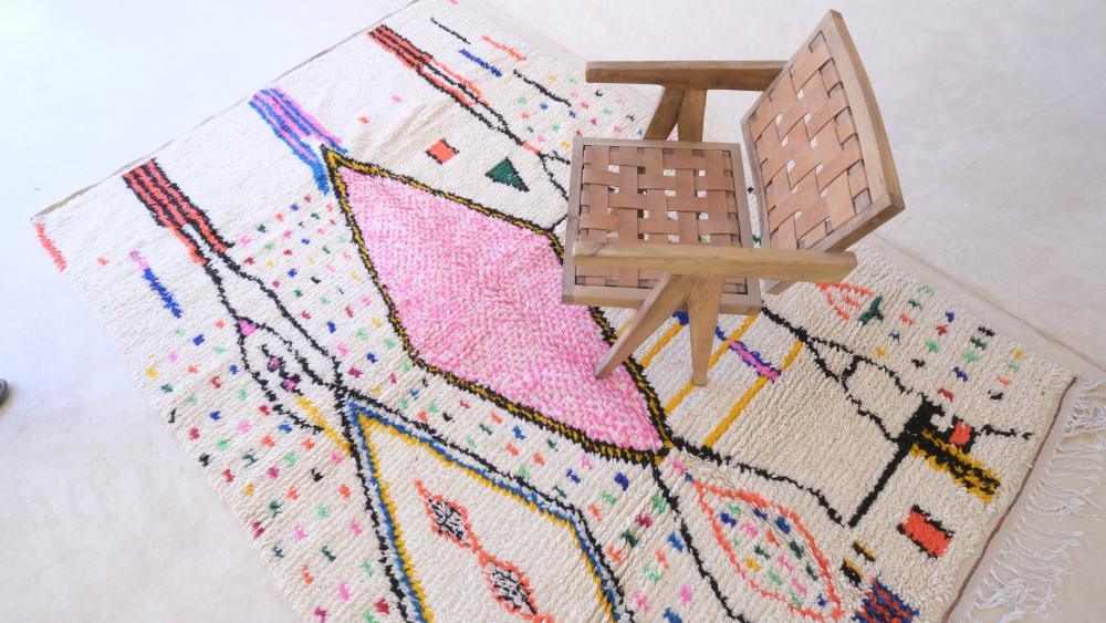 Moroccan Neon Wool Rug 10 x 6.5 ft / 304 x 198 cm - Surcoma