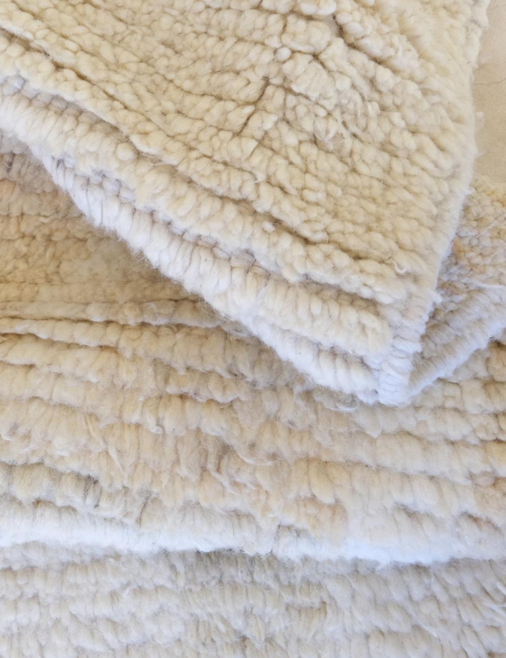 Moroccan Neutral Wool Rug 6.6 x 4.3 ft / 200 x 131 cm - Surcoma
