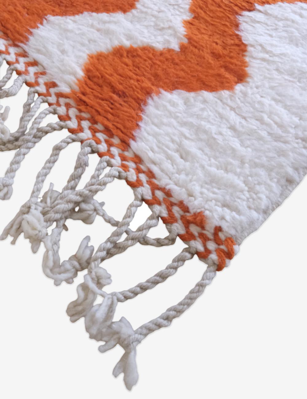 Moroccan Orange Wool Rug 9.9 x 6.5 ft / 303 x 200 cm - Surcoma