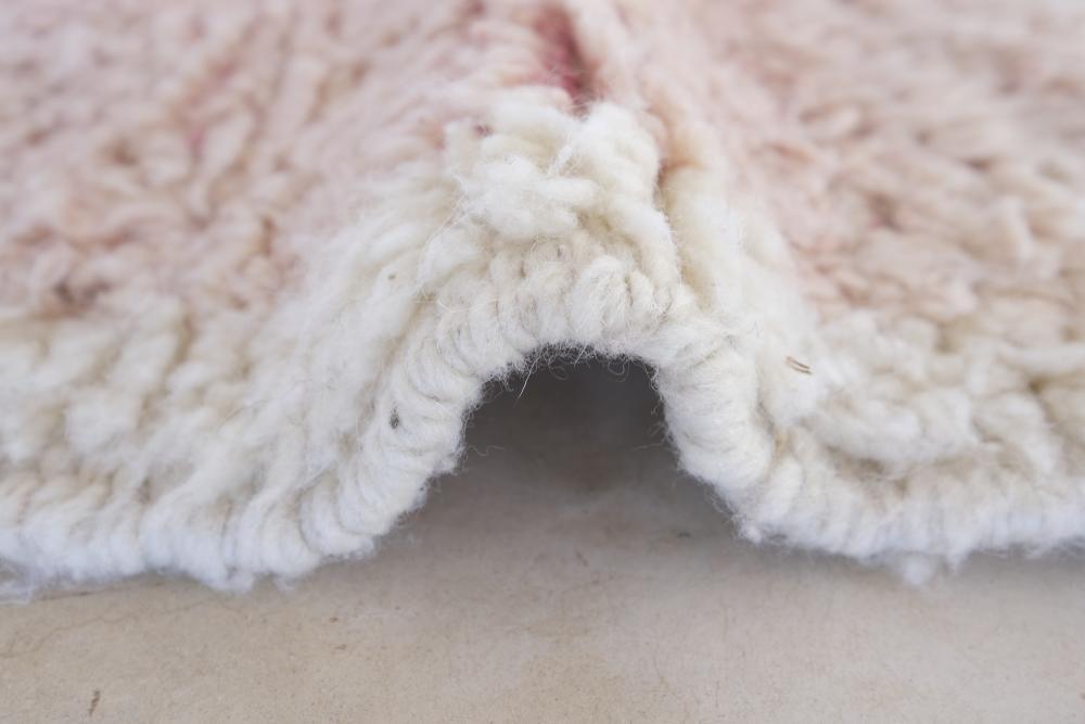 Moroccan Pastel Pink Wool Rug 7.7 x 5.2 ft / 235 x 160 cm - Surcoma