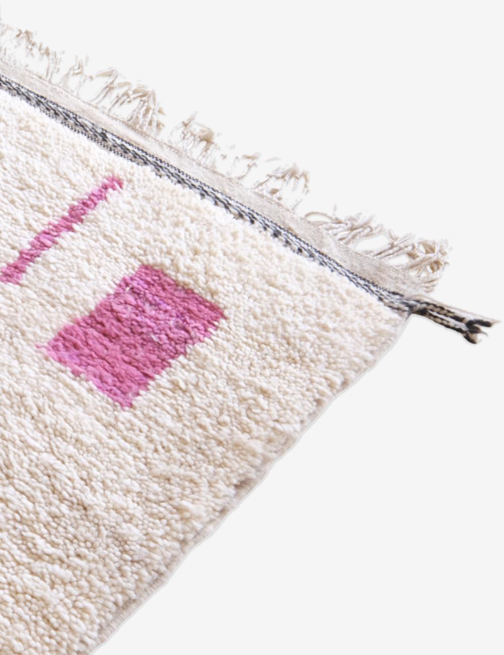 Moroccan Pink Azilal Wool Rug 9.9 x 6.4 ft / 303 x 197 cm - Surcoma