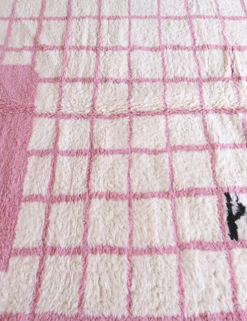 Moroccan Pink Modern Wool Rug 9.4 x 7.2 ft / 285 x 222 cm - Surcoma