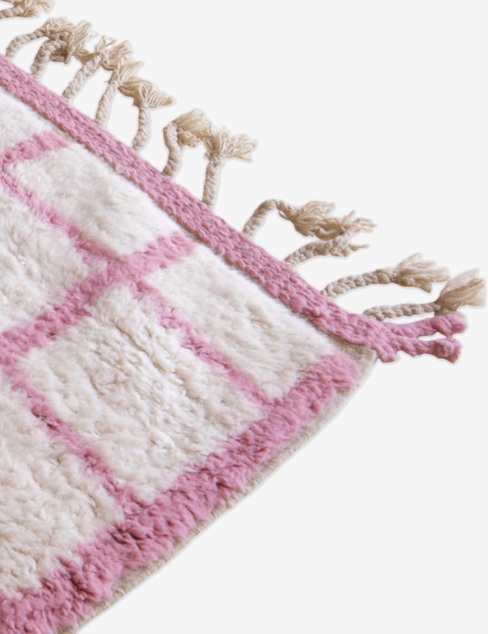 Moroccan Pink Modern Wool Rug 9.4 x 7.2 ft / 285 x 222 cm - Surcoma