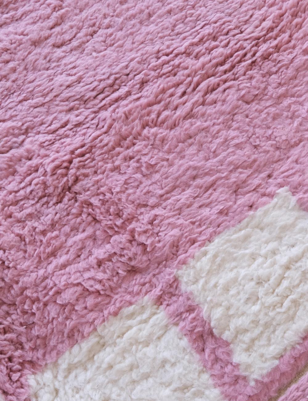 Moroccan Pink Modern Wool Rug 9.4 x 7.2 ft / 285 x 222 cm - Surcoma