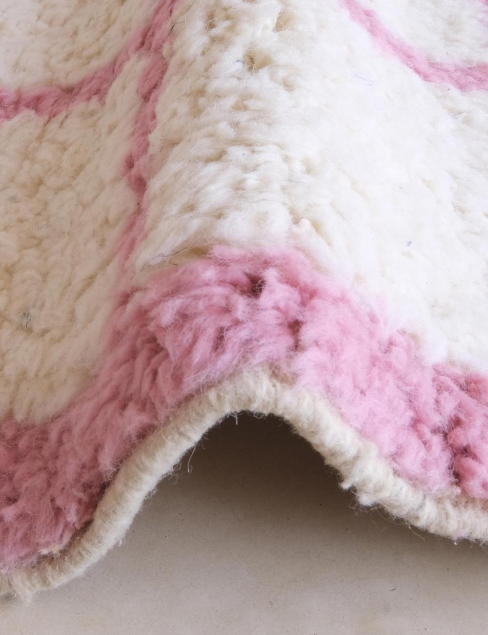 Moroccan Pink Modern Wool Rug 9.4 x 7.2 ft / 285 x 222 cm - Surcoma