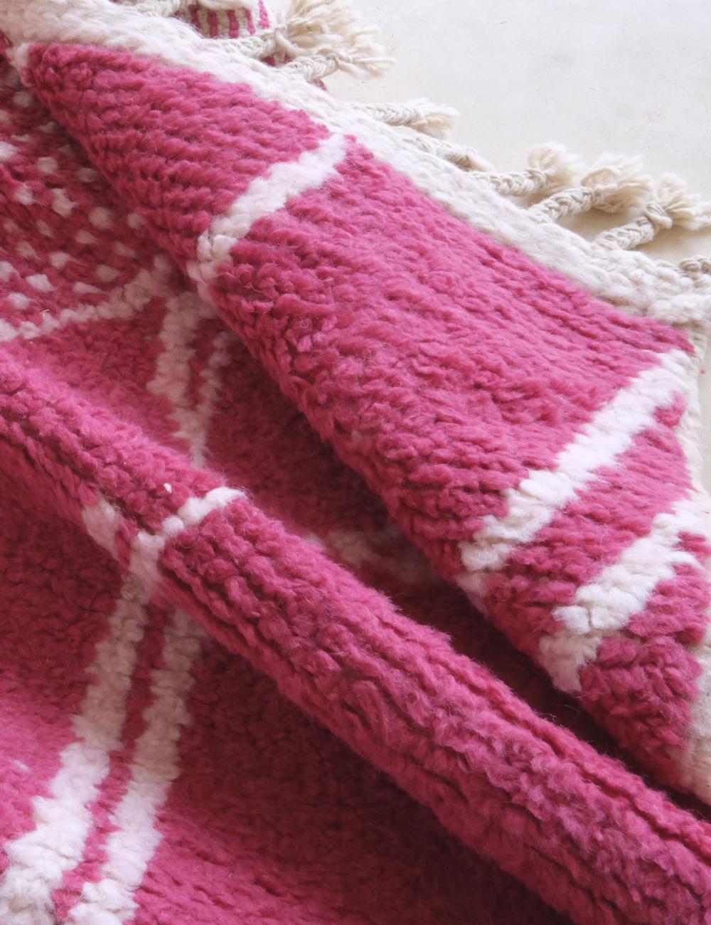 Moroccan Pink Modern Wool Rug 8.3 x 6 ft / 253 x 184 cm