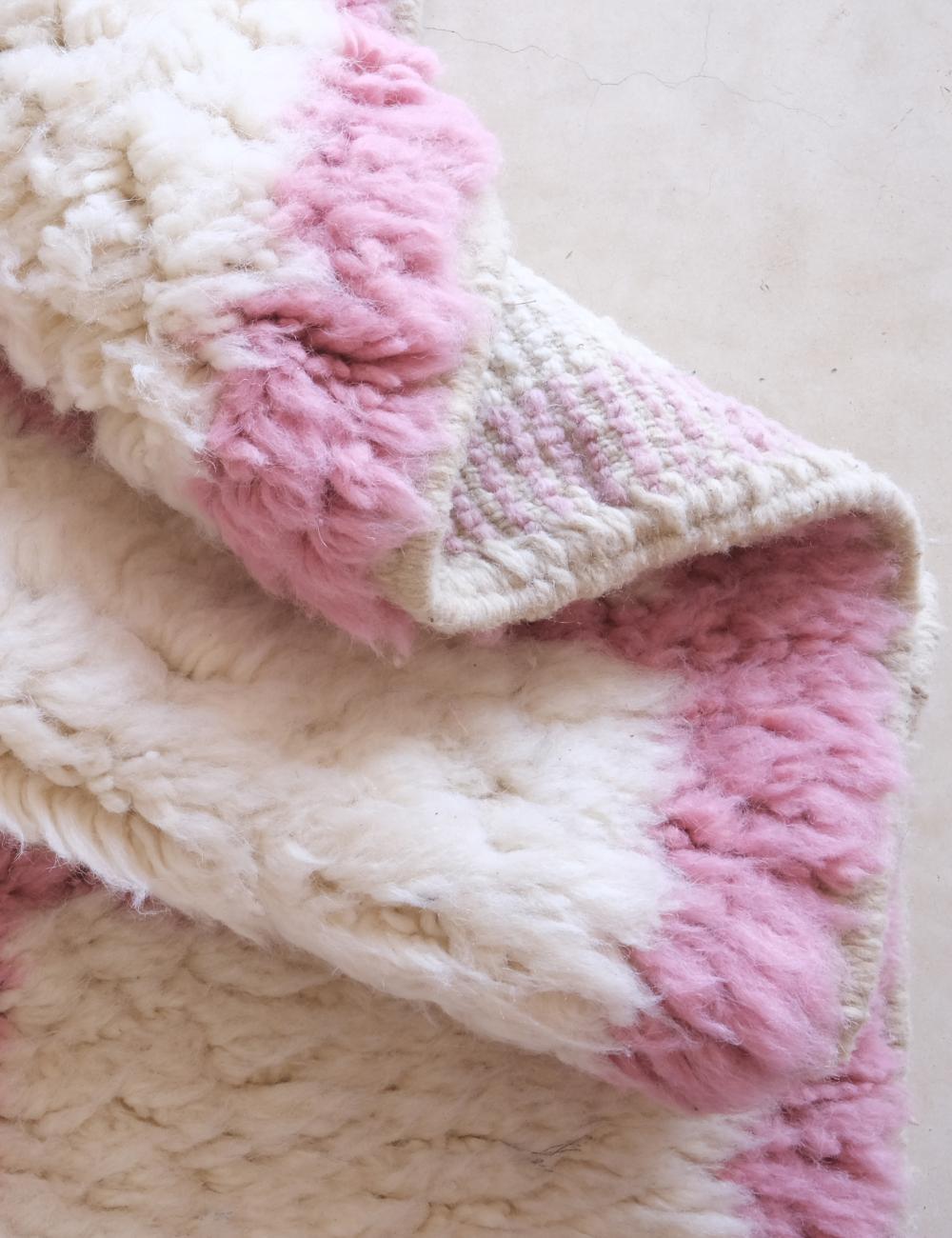 Moroccan Pink Modern Wool Rug 9.4 x 7.2 ft / 285 x 222 cm - Surcoma