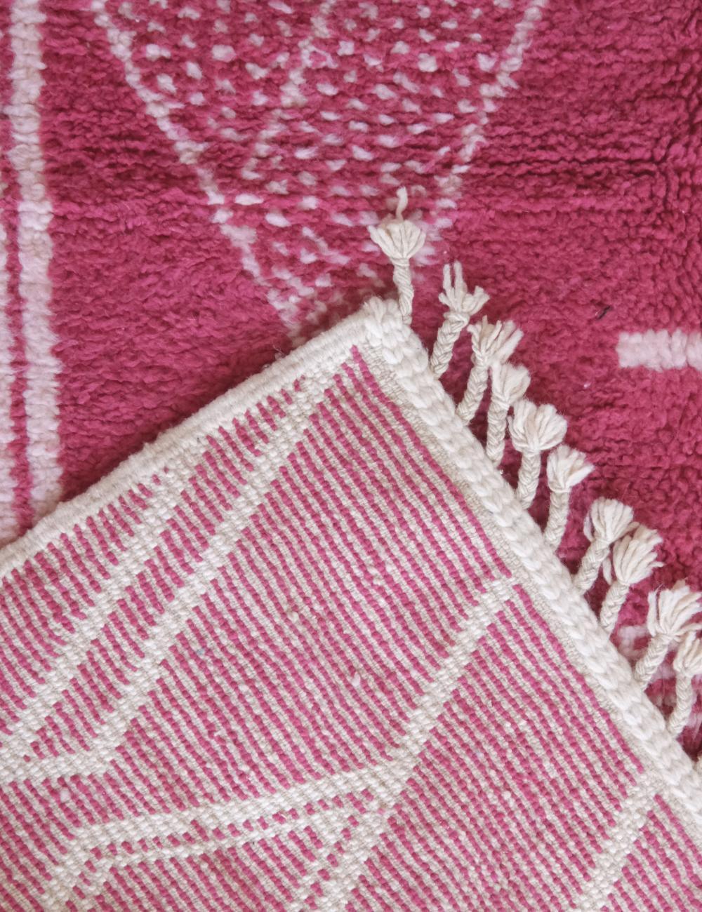 Moroccan Pink Modern Wool Rug 8.3 x 6 ft / 253 x 184 cm - Surcoma
