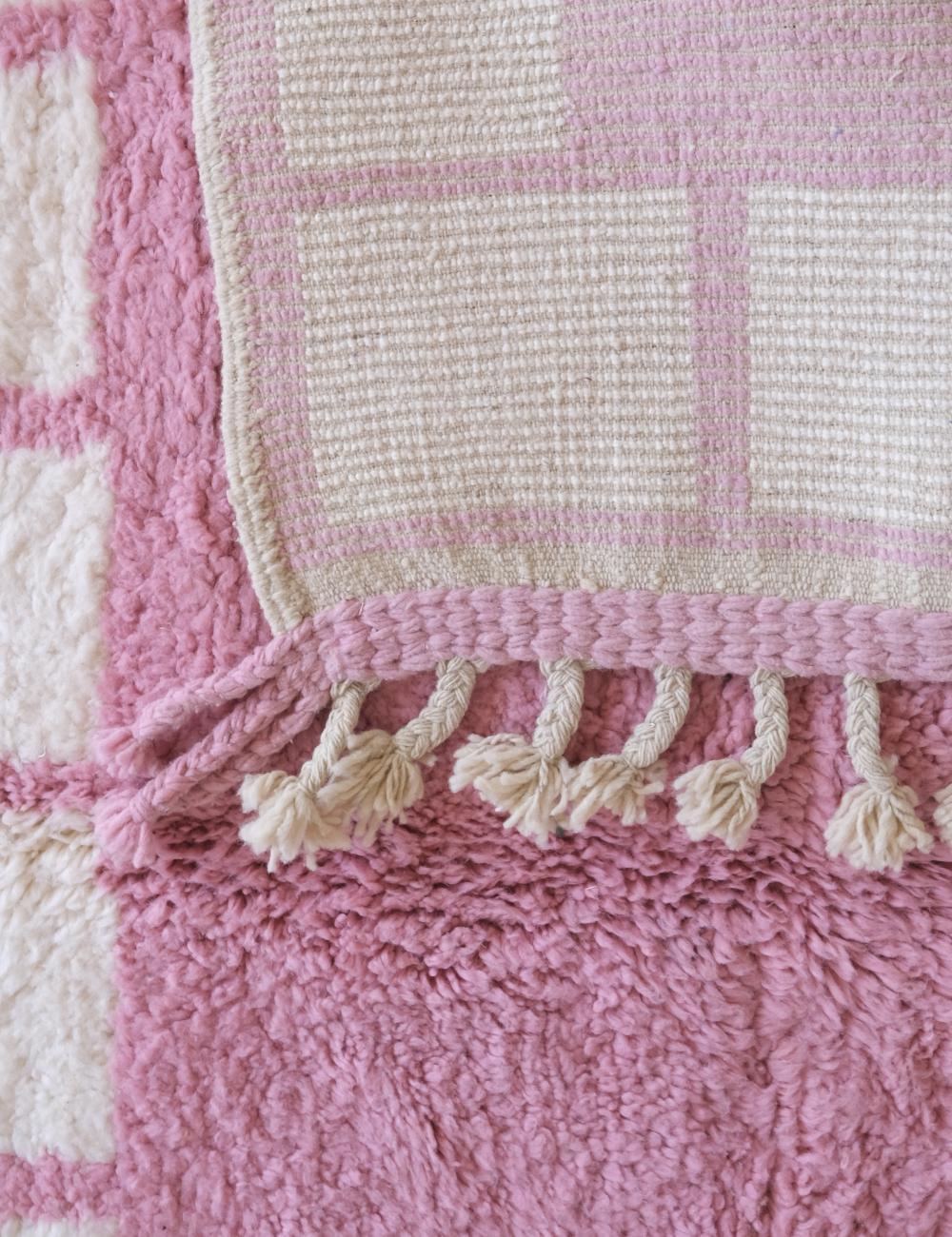 Moroccan Pink Modern Wool Rug 9.4 x 7.2 ft / 285 x 222 cm - Surcoma