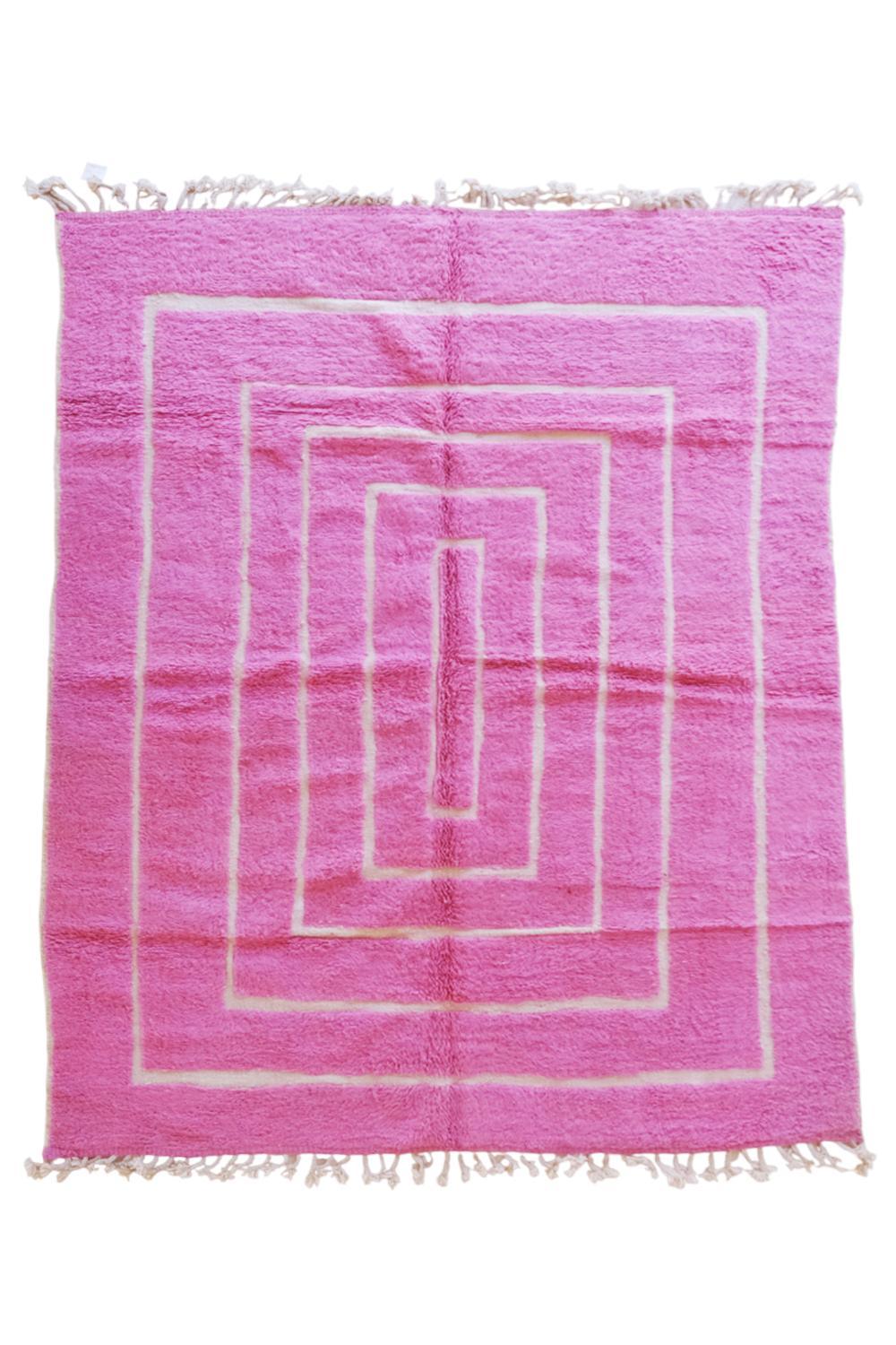 Custom Moroccan Pink Wool Rug - Surcoma