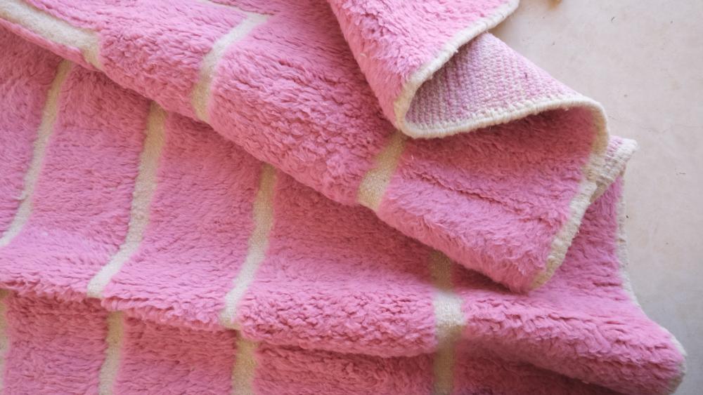 Custom Moroccan Pink Wool Rug - Surcoma
