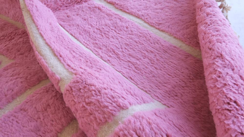 Custom Moroccan Pink Wool Rug - Surcoma