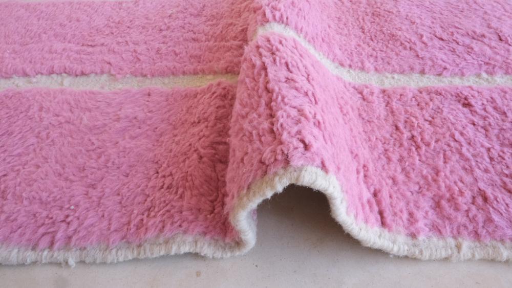 Custom Moroccan Pink Wool Rug - Surcoma