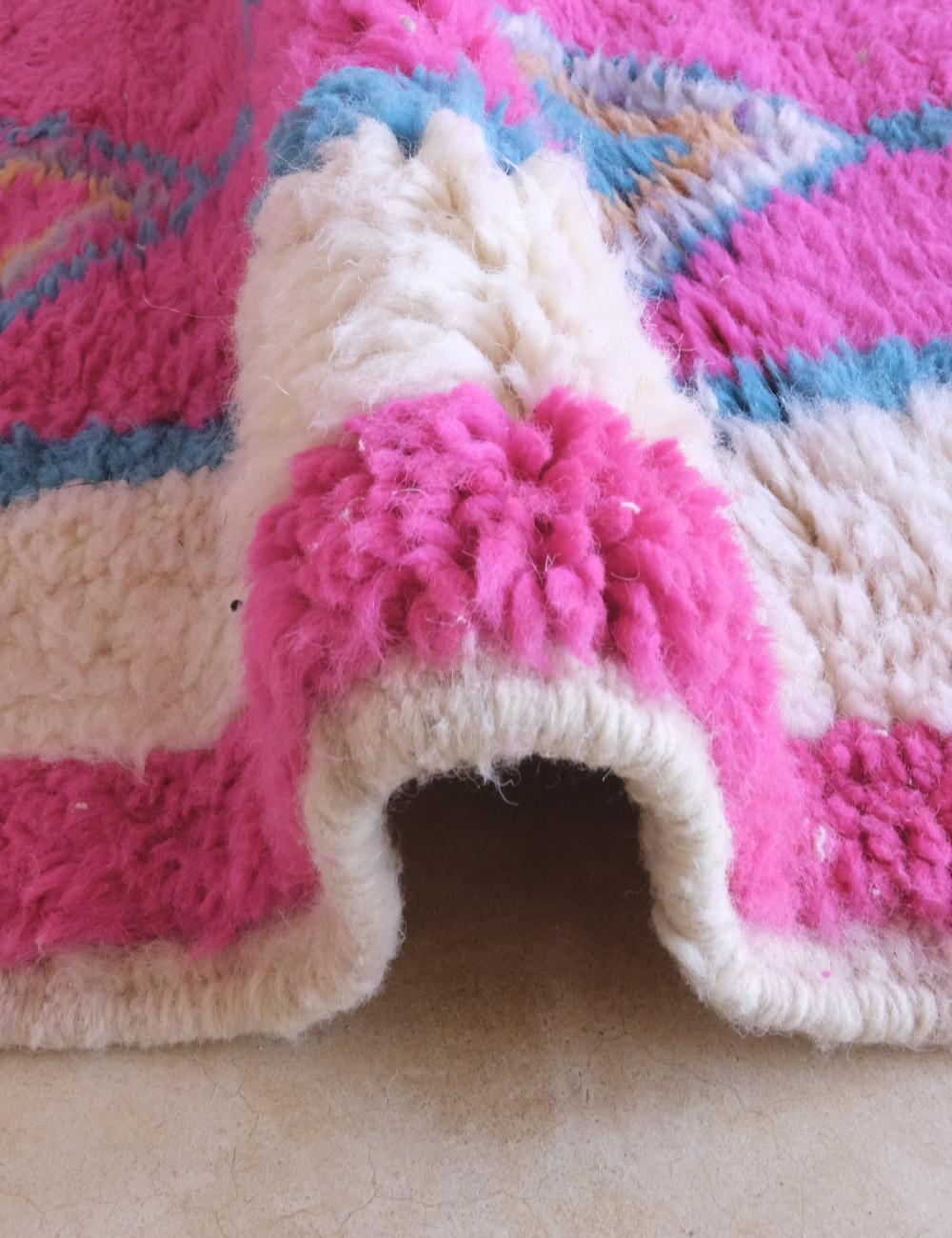 2020s Moroccan Pink Wool Rug 10 x 8 ft / 305 x 244 cm - Surcoma