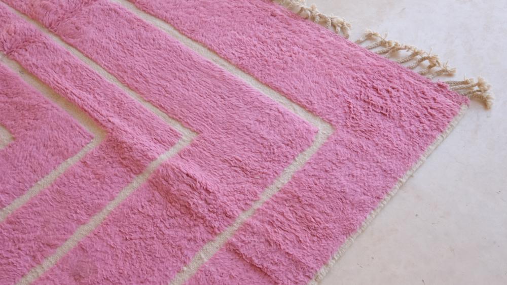 Custom Moroccan Pink Wool Rug - Surcoma