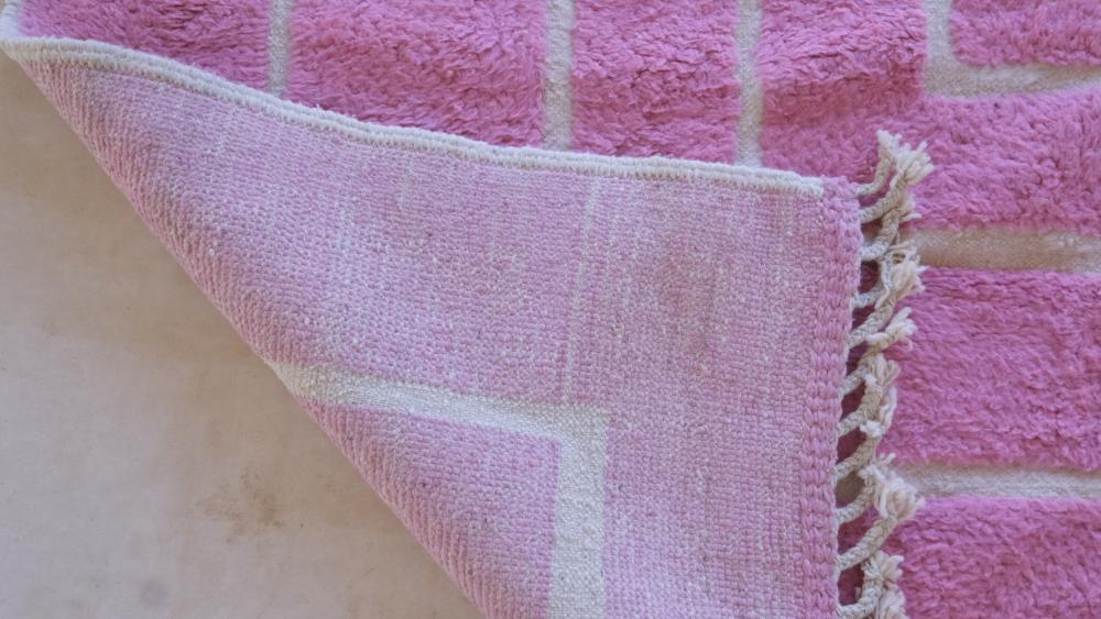Custom Moroccan Pink Wool Rug - Surcoma