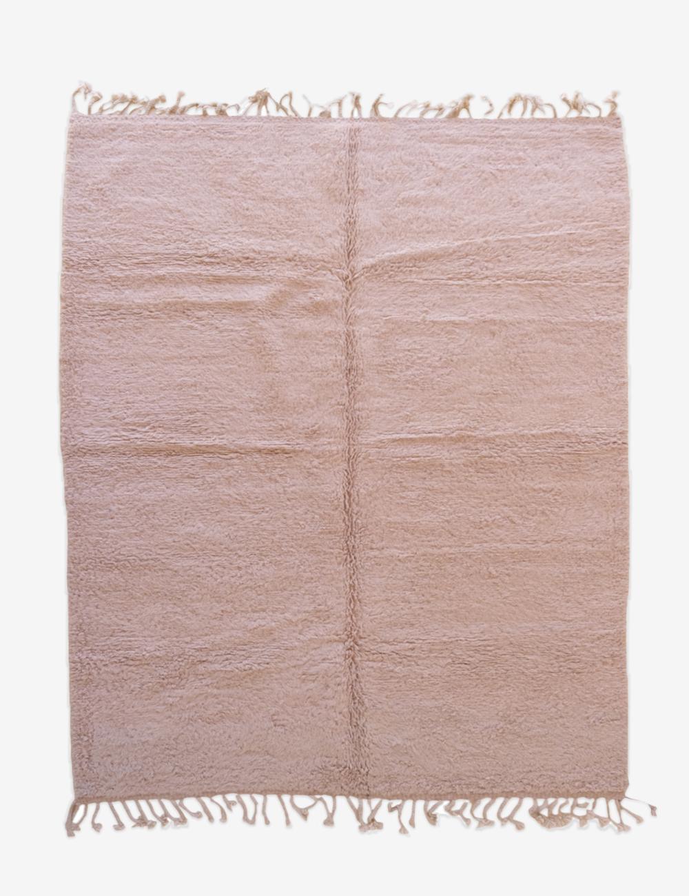 Moroccan Powder Pink Wool Rug 9 x 7.1 ft / 275 x 219 cm - Surcoma