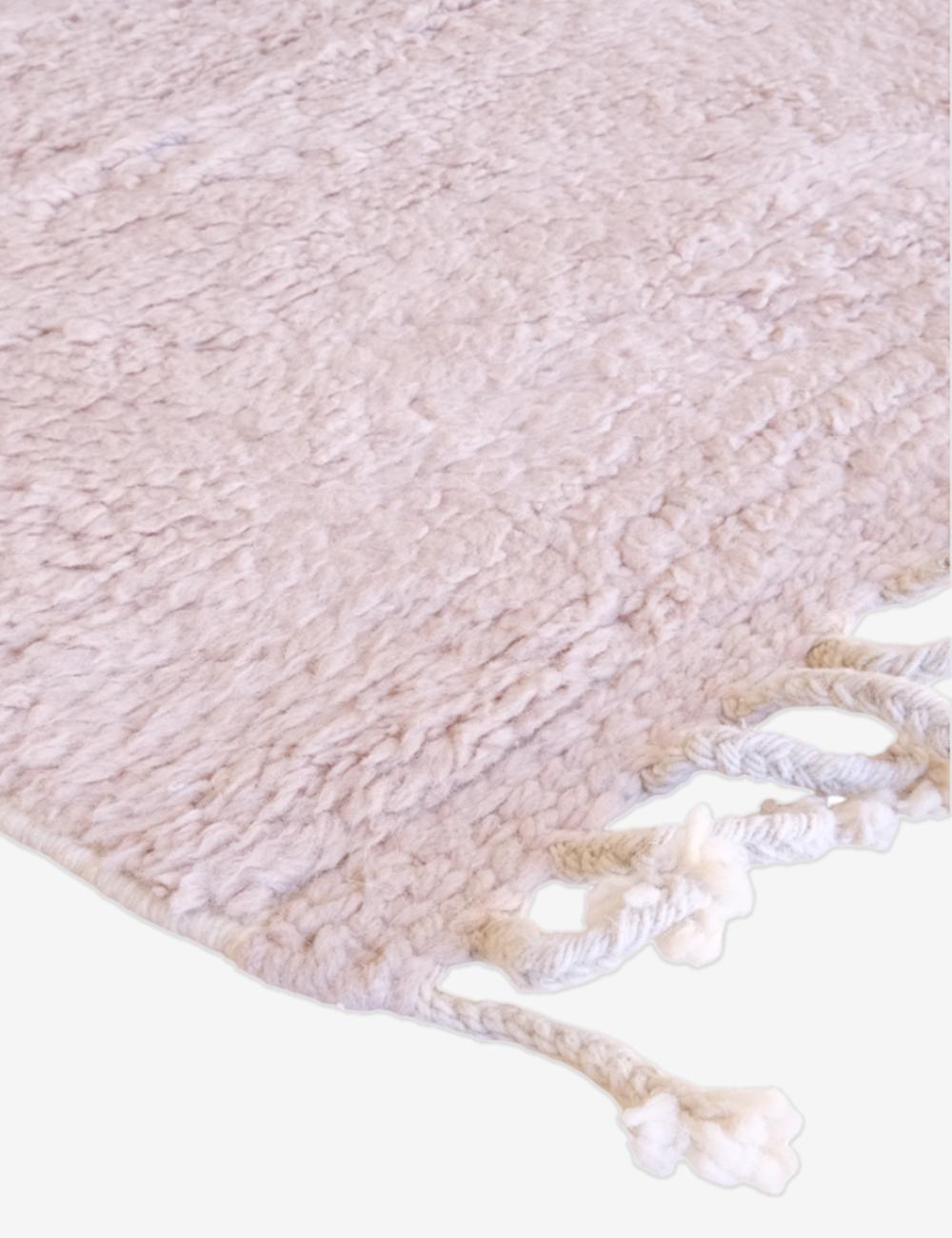 Moroccan Powder Pink Wool Rug 9 x 7.1 ft / 275 x 219 cm - Surcoma