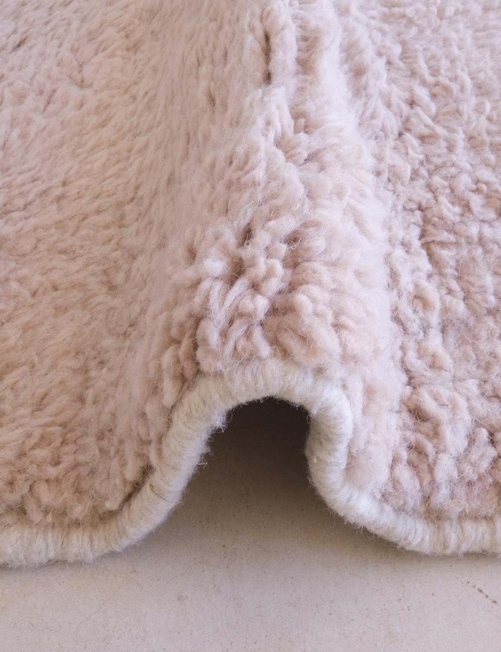 Moroccan Powder Pink Wool Rug 9 x 7.1 ft / 275 x 219 cm - Surcoma