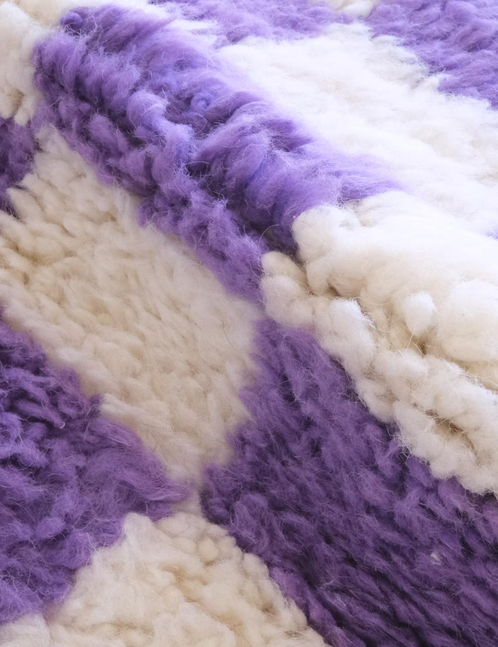 Moroccan Purple Checkered Rug 10 x 8.3 ft / 304 x 254 cm - Surcoma