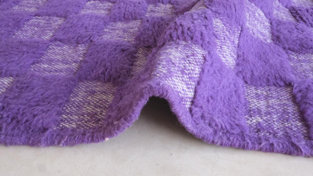 Moroccan Purple Modern Wool Rug 9.2 x 6.7 ft / 281 x 207 cm - Surcoma