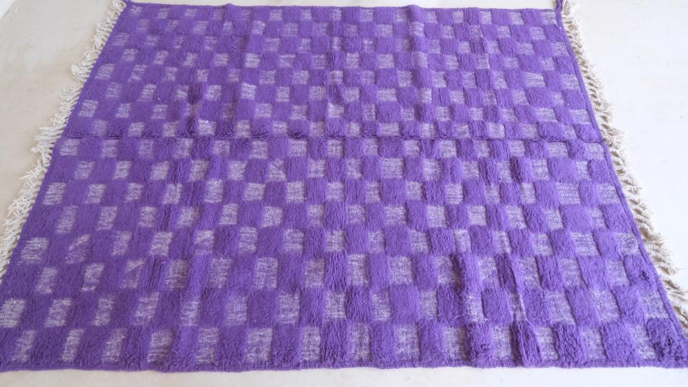 Moroccan Purple Modern Wool Rug 9.2 x 6.7 ft / 281 x 207 cm - Surcoma