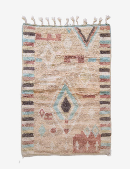 Moroccan Small Boujad Wool Rug 5 x 3.1 ft / 152 x 97 cm - Surcoma