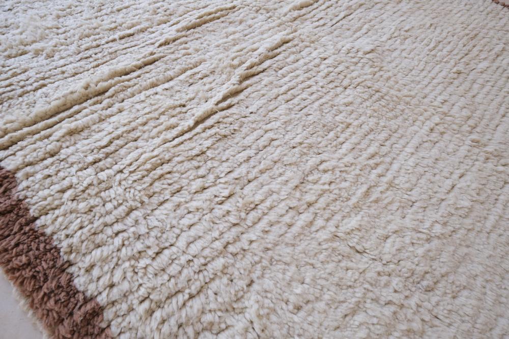 Moroccan Solid Beni Ourain Wool Rug 7.1 x 6.5 ft / 216 x 200 cm - Surcoma