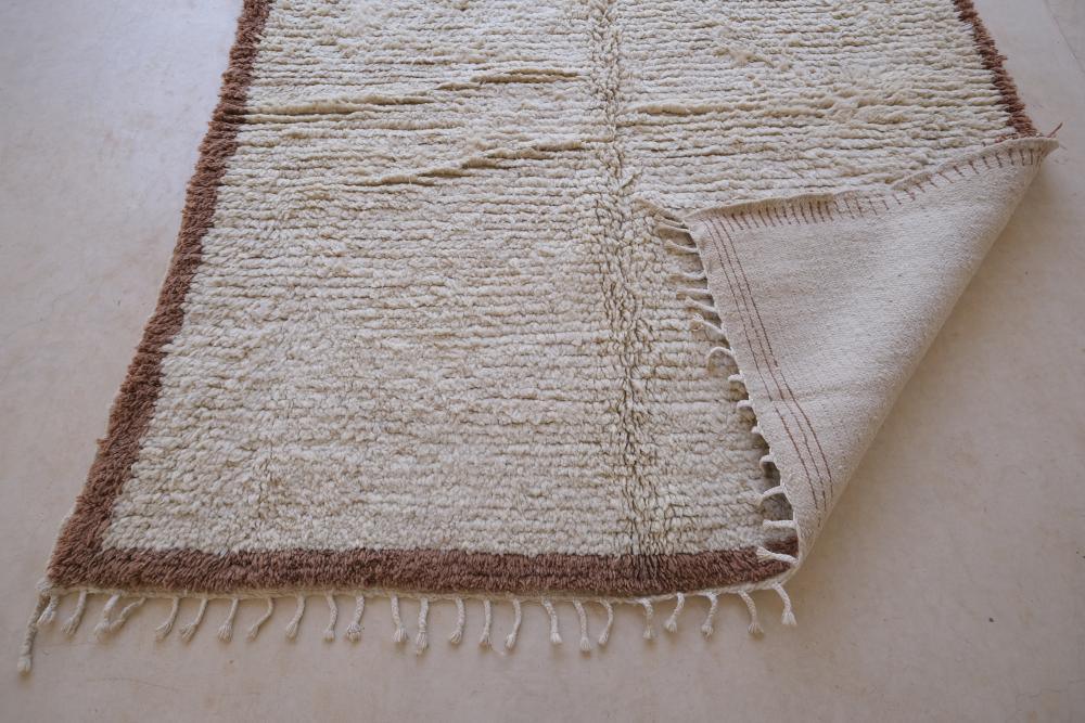 Moroccan Solid Beni Ourain Wool Rug 7.1 x 6.5 ft / 216 x 200 cm - Surcoma