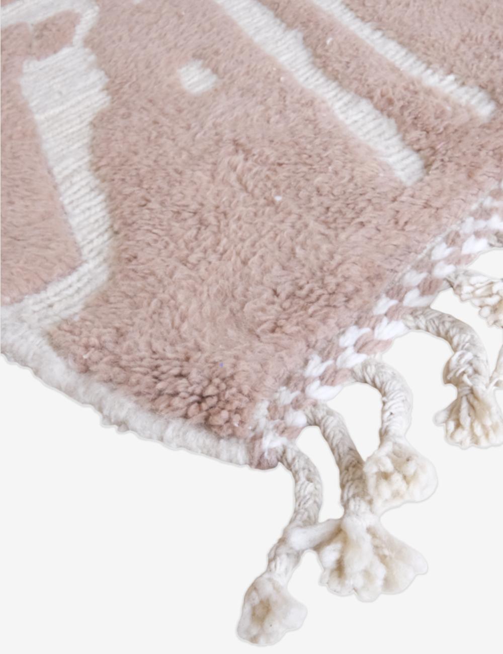 Moroccan Tan Beige Wool Rug 9.6 x 8.2 ft / 292 x 250 cm - Surcoma