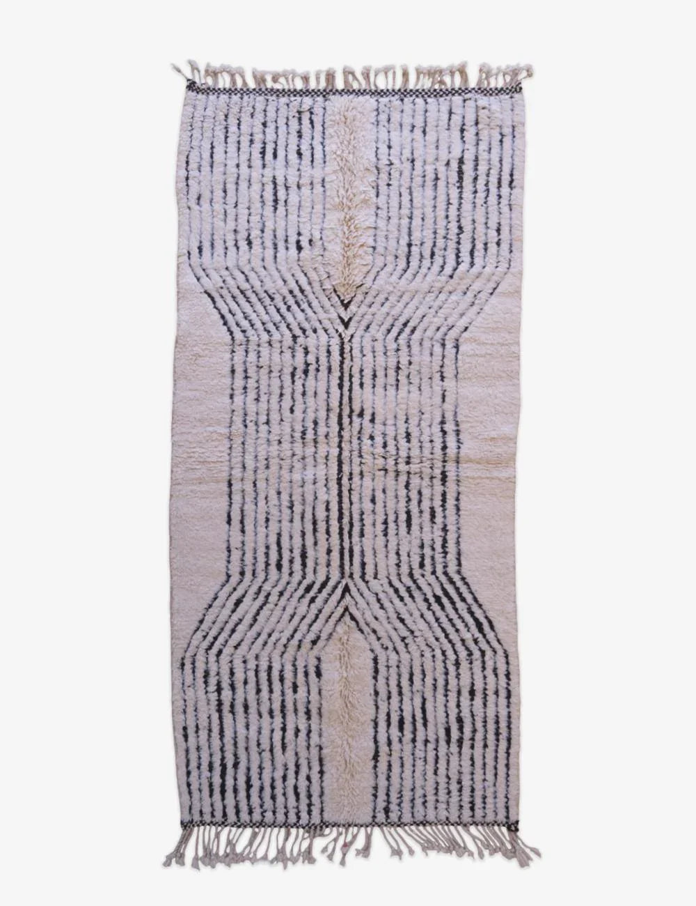 Moroccan Textured Beni Ourain Rug 9.5 x 4.4 ft / 290 x 134 cm - Surcoma