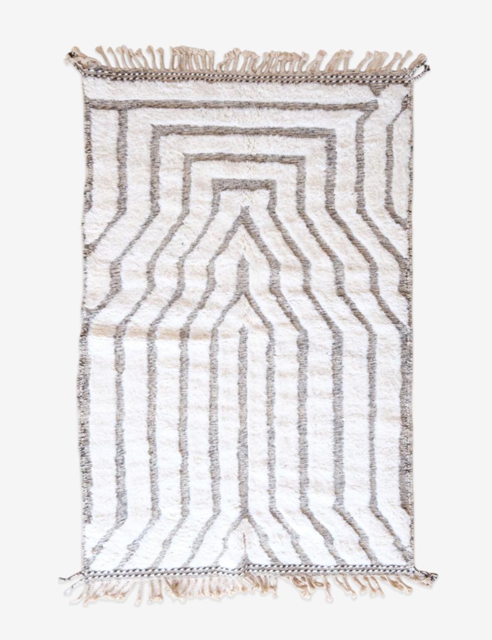 Custom White Beni Ourain Wool Rug - Surcoma