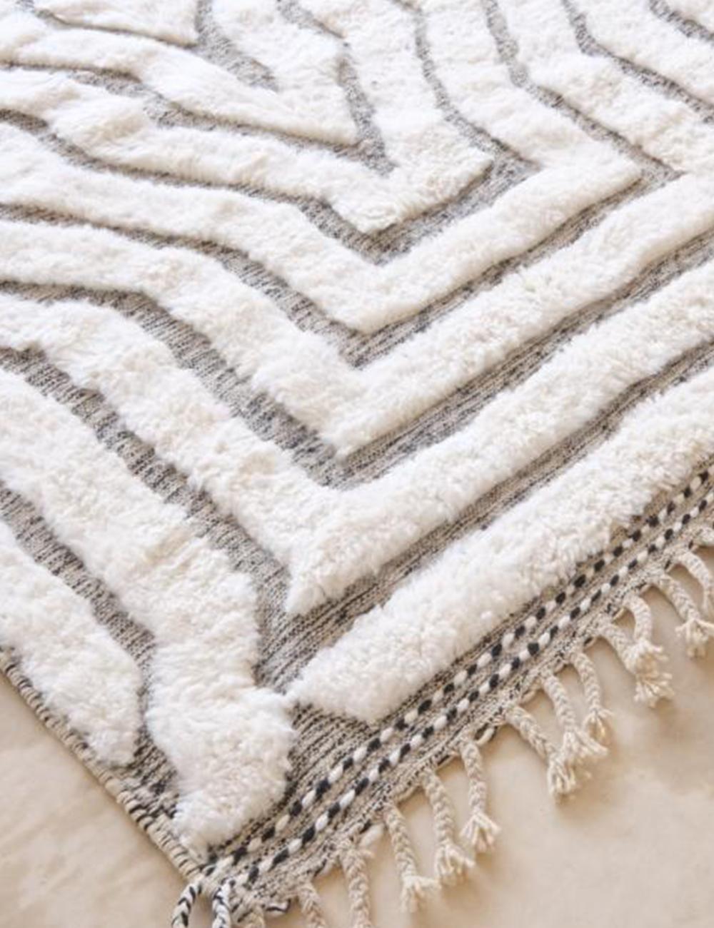 Custom White Beni Ourain Wool Rug - Surcoma