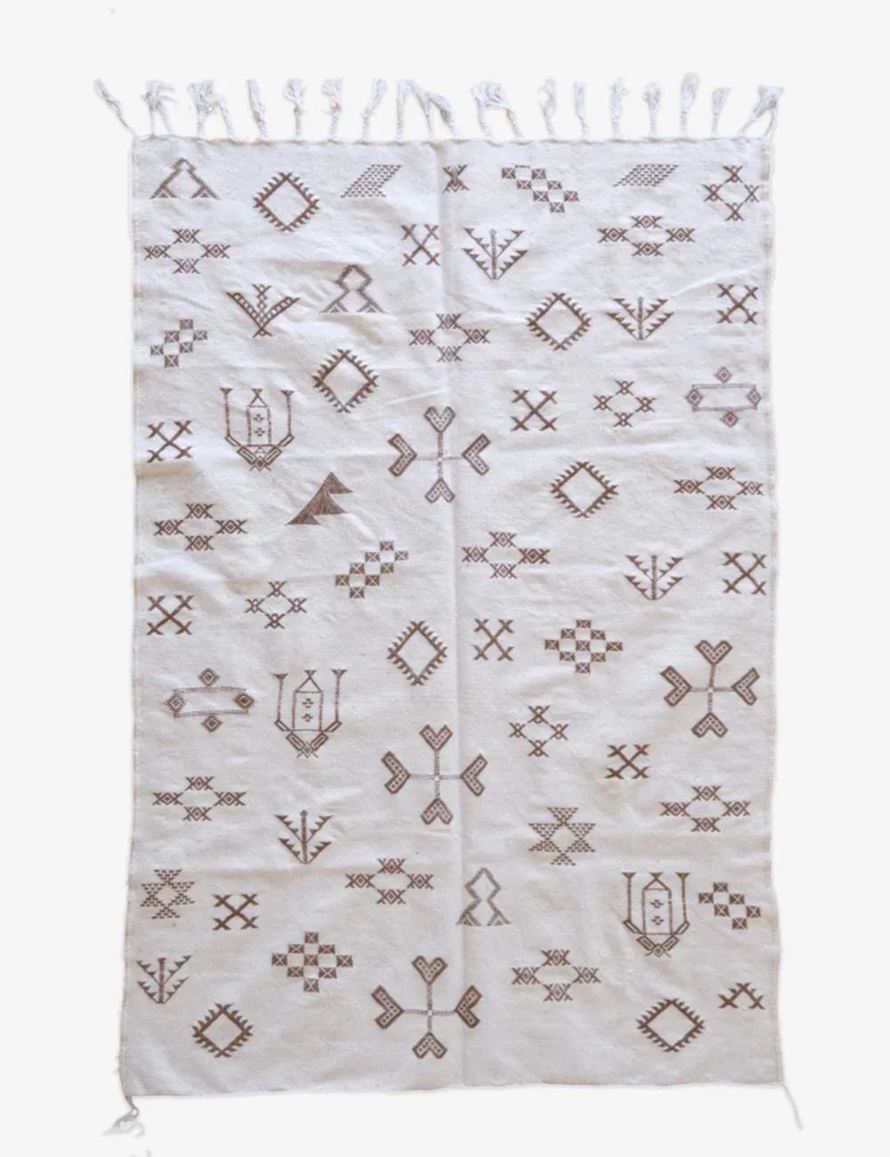 Moroccan Tribal Flatwoven Wool Rug 7.8 x 5 ft / 237 x 155 cm - Surcoma