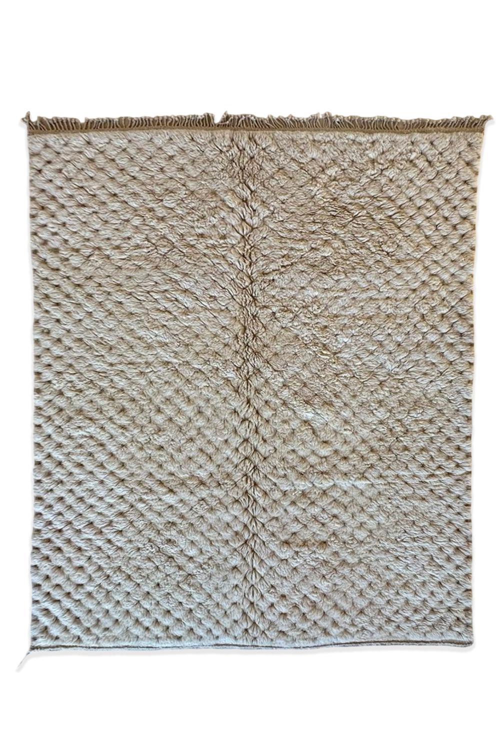 Moroccan White Beni Mrirt Rug 9.8 x 7.7 ft / 300 x 237 cm - Surcoma