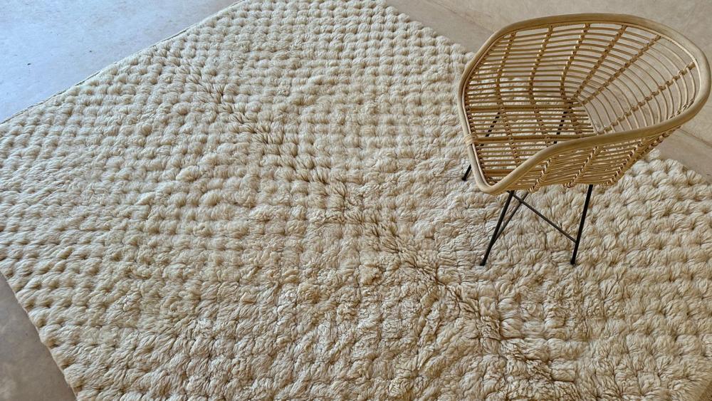 Moroccan White Beni Mrirt Rug 9.8 x 7.7 ft / 300 x 237 cm - Surcoma