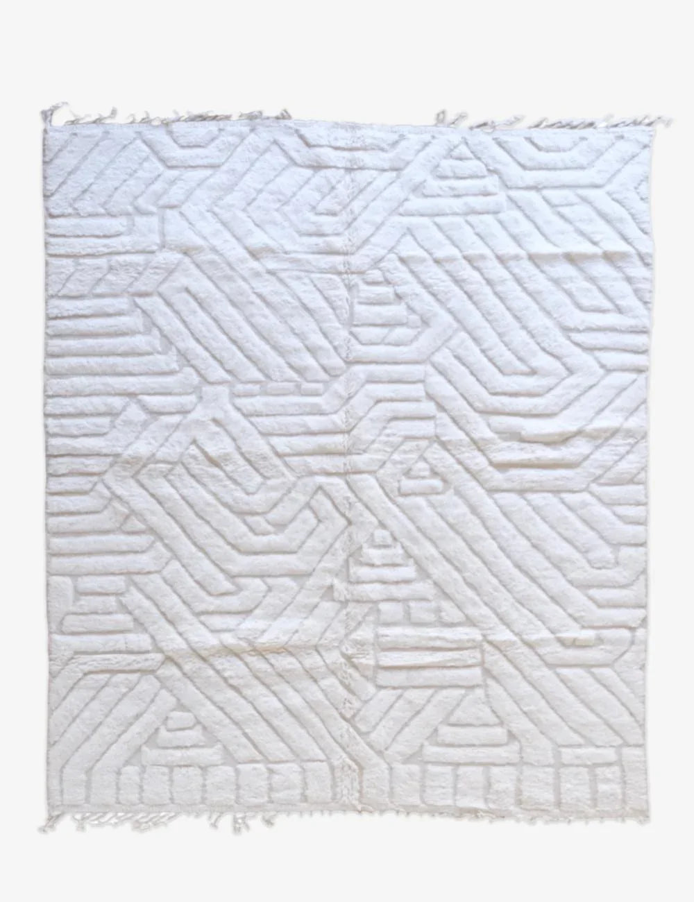 Moroccan Rug White 9.9 x 7.9 ft / 301 x 241 cm - Surcoma
