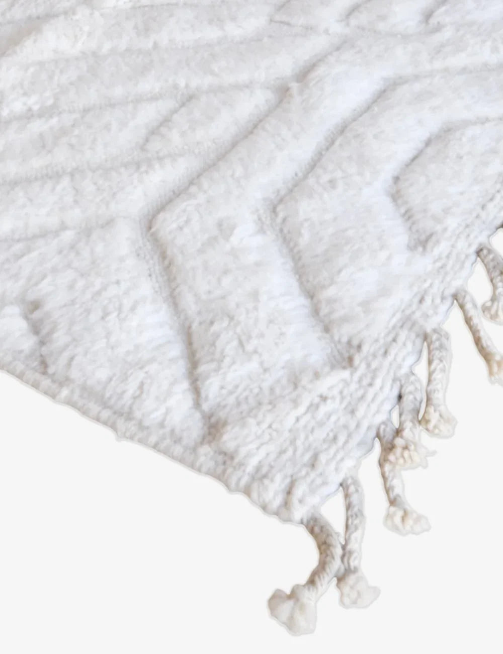 Moroccan Rug White 9.9 x 7.9 ft / 301 x 241 cm - Surcoma