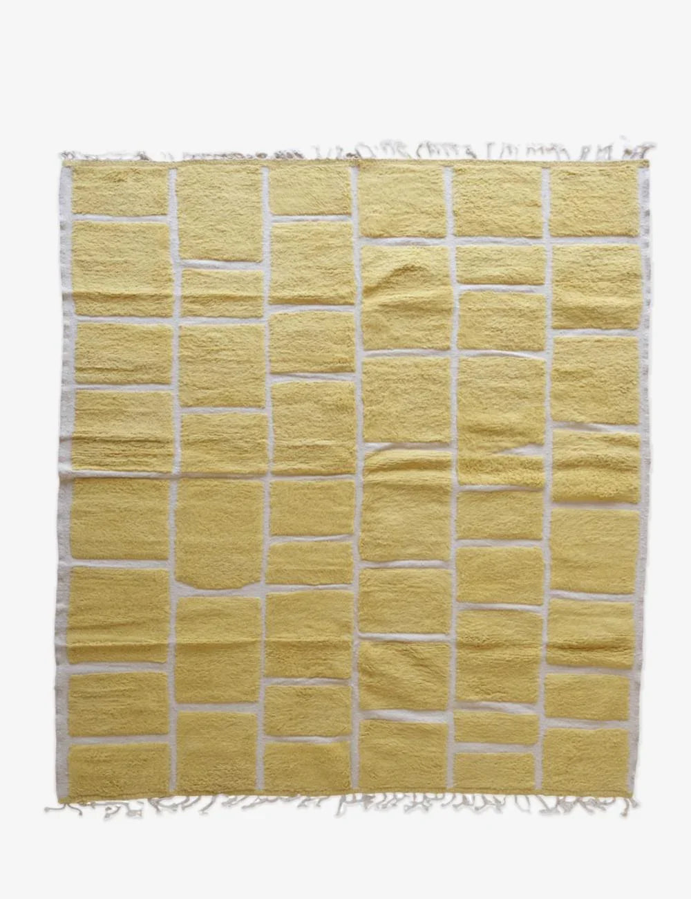 Yellow Moroccan Wool Rug 9.7 x 8 ft / 295 x 245 cm - Surcoma