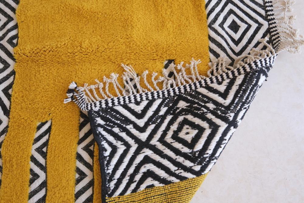 Custom Moroccan Yellow Wool Rug - Surcoma