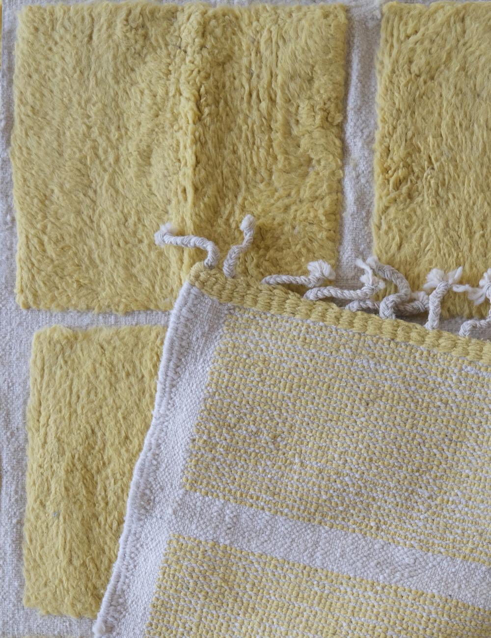 Yellow Moroccan Wool Rug 9.7 x 8 ft / 295 x 245 cm - Surcoma