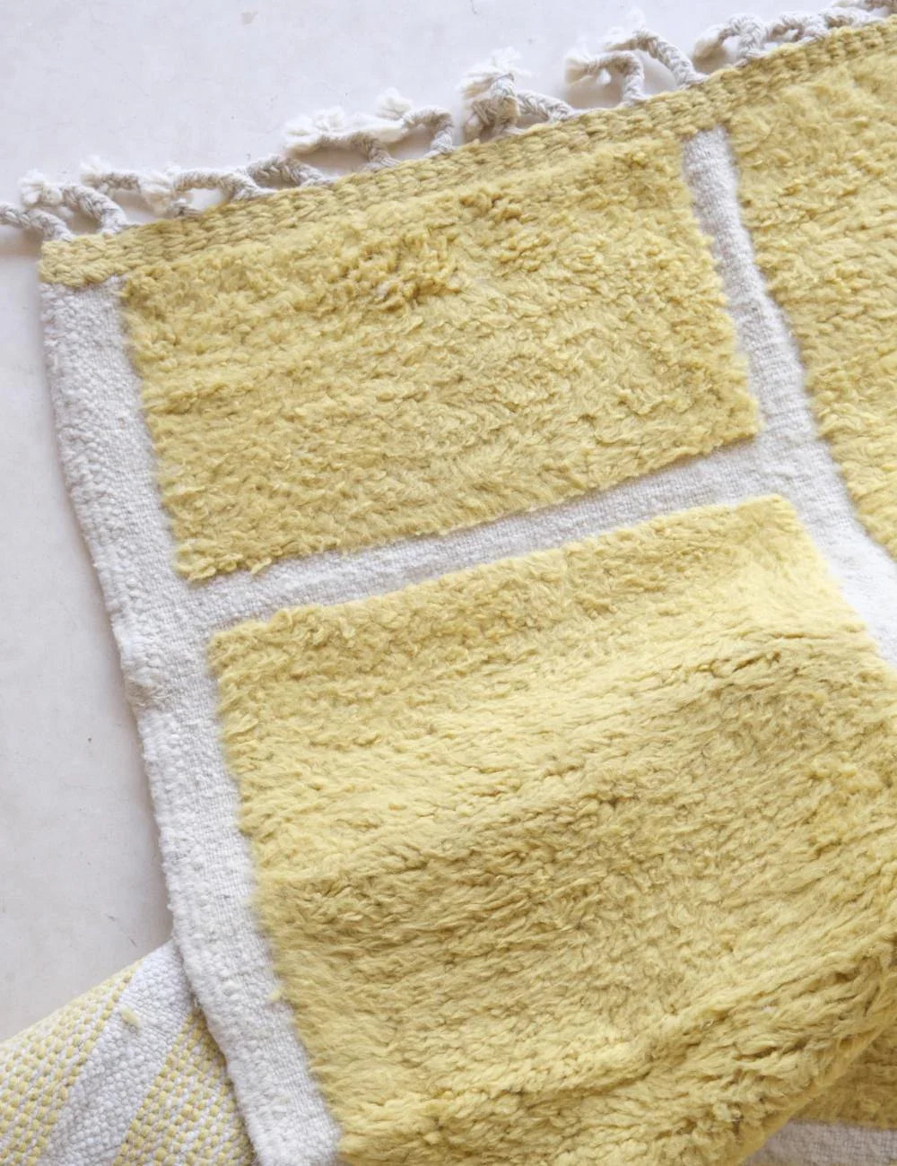 Yellow Moroccan Wool Rug 9.7 x 8 ft / 295 x 245 cm - Surcoma