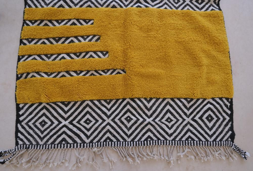 Custom Moroccan Yellow Wool Rug - Surcoma