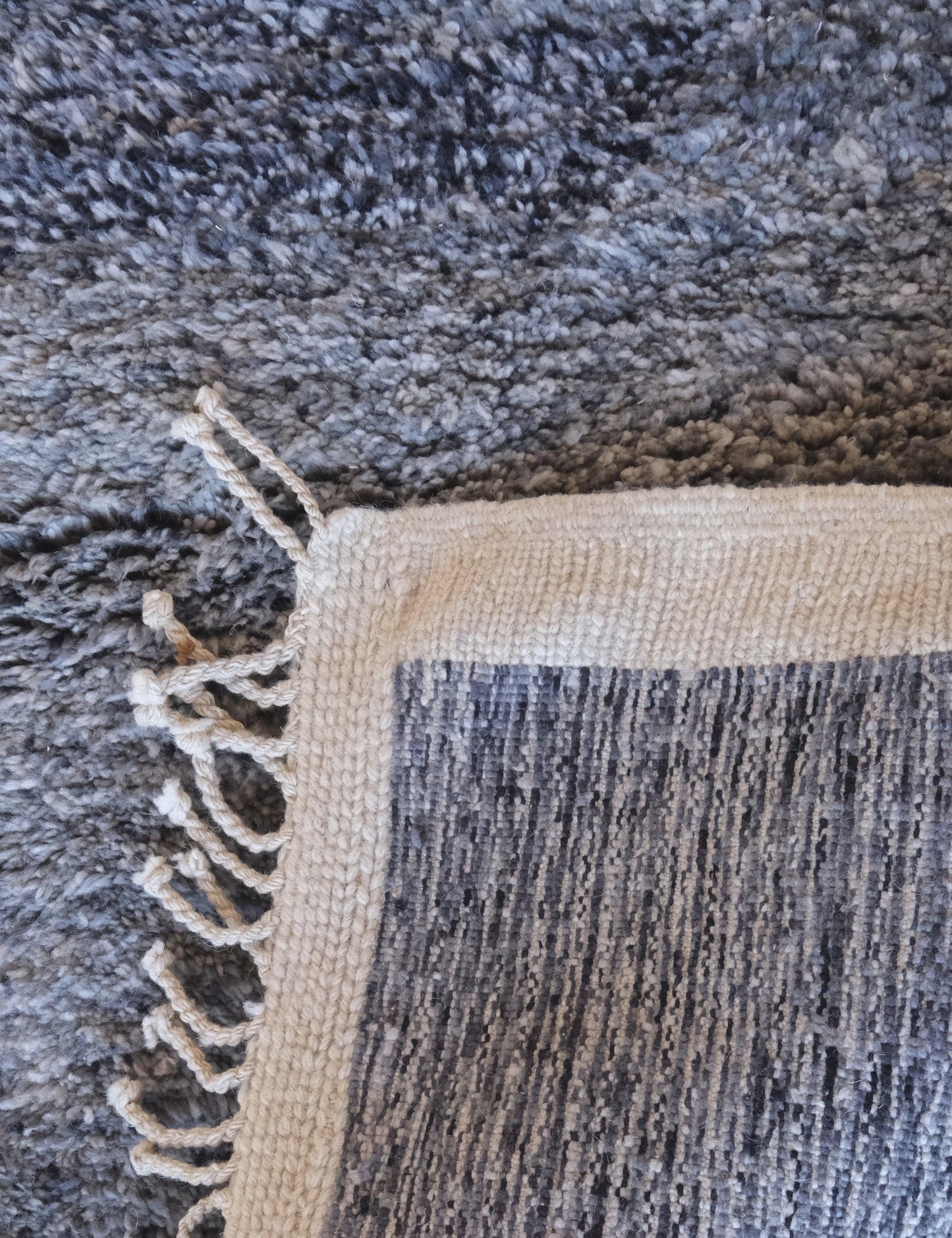 Moroccan Shag Mrirt Wool Rug 5.2 x 3.9 ft / 160 x 120 cm - Surcoma