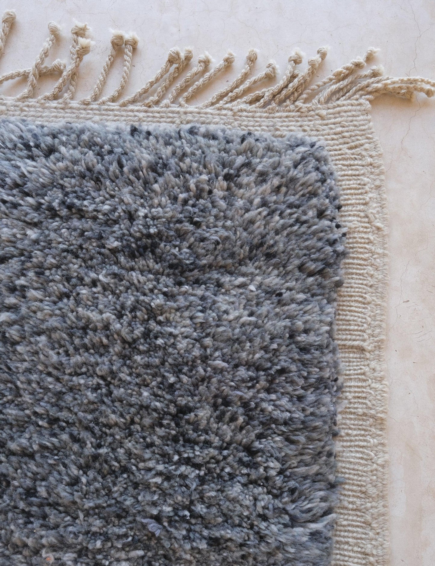 Moroccan Shag Mrirt Wool Rug 5.2 x 3.9 ft / 160 x 120 cm - Surcoma