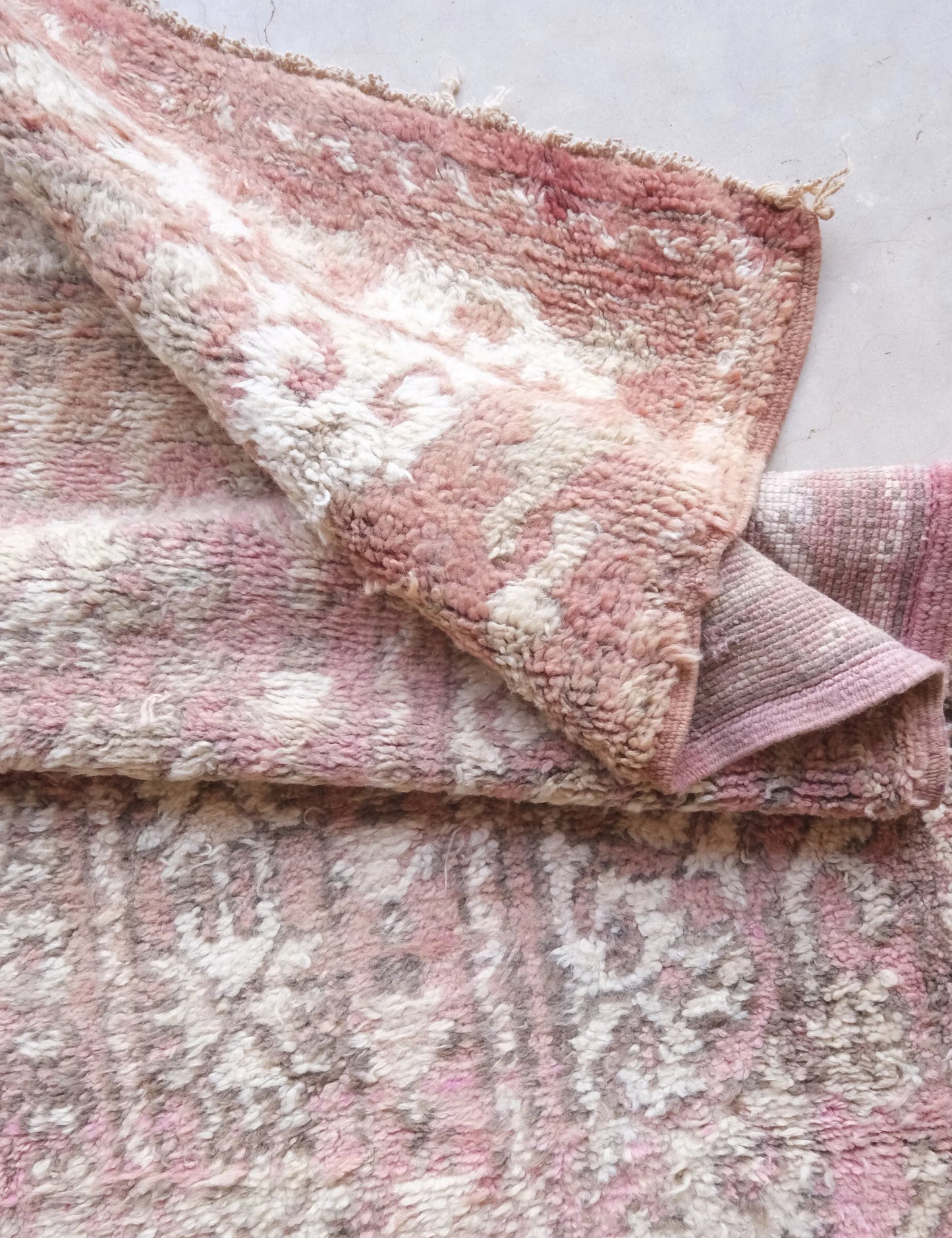 Moroccan Boujad Pink Rug 11.7 x 6.4 ft / 357 x 195 cm - Surcoma