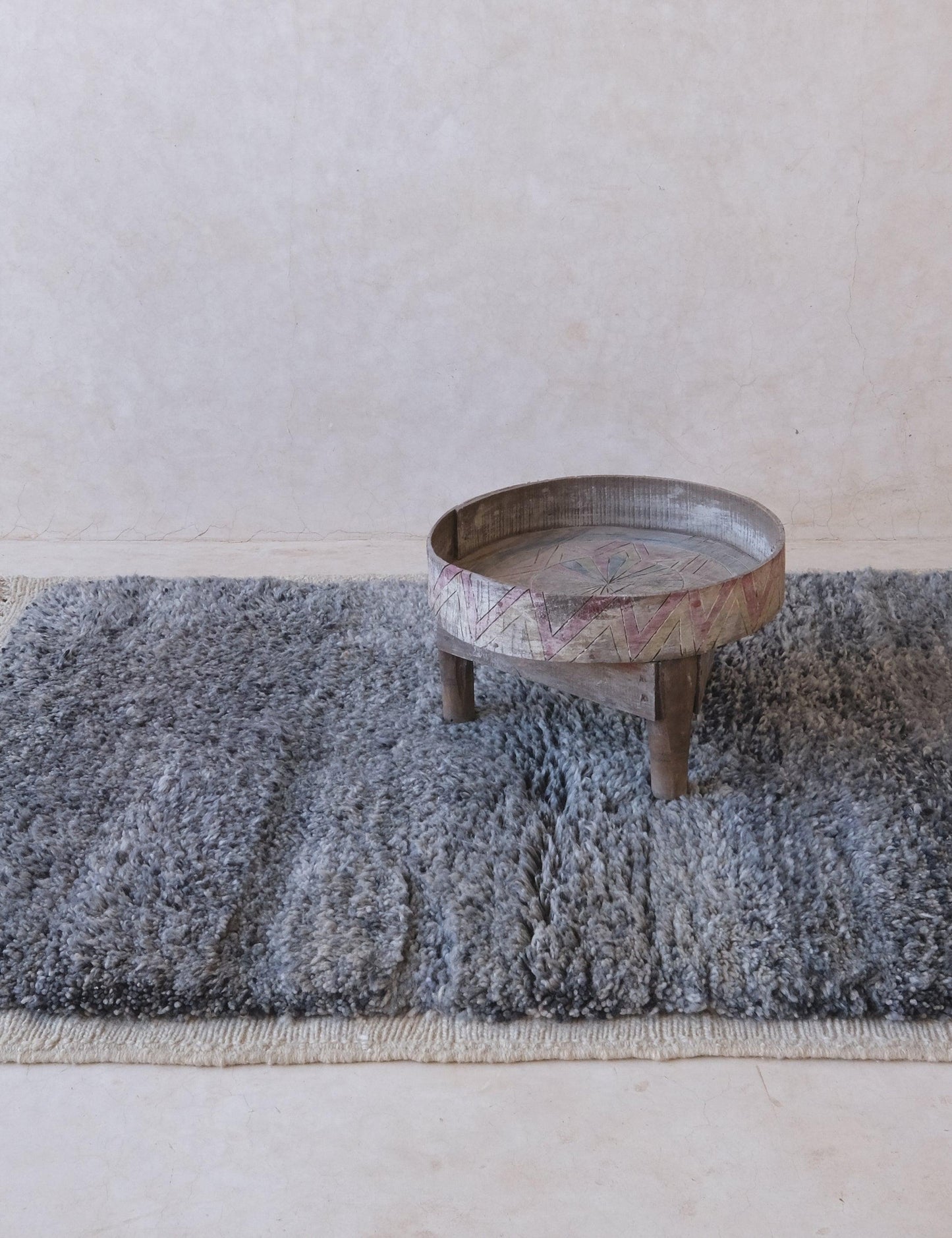 Moroccan Shag Mrirt Wool Rug 5.2 x 3.9 ft / 160 x 120 cm - Surcoma